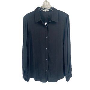Emerson Fry Black Button Down Shirt Quiet Luxury Capsule Sz Large NWT